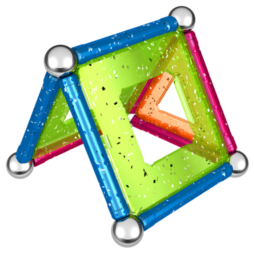 114031 Geomag Glitter Konstruktionsleksak Magnetiska Delar, 22 st