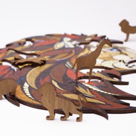 EWA Eco Wood Art Träpussel i Trälåda - Lejon