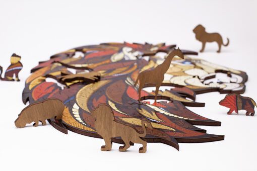 EWA Eco Wood Art Träpussel i Trälåda - Lejon