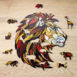 EWA Eco Wood Art Träpussel i Trälåda - Lejon