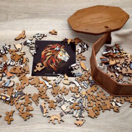 EWA Eco Wood Art Träpussel i Trälåda - Lejon