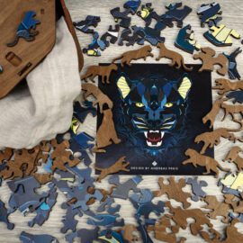 Eco Wood Art Träpussel i Fin Trälåda - Panter 102 bitar