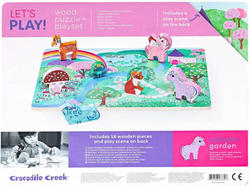 114293 Crocodile Creek Träpussel Lekset med Stå-upp Unicorns 16 bitar3