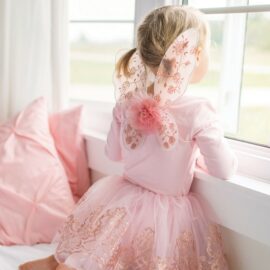 Great Pretenders Fjärilsvingar & Tyllkjol i Rosa Guld stl 4-6 år