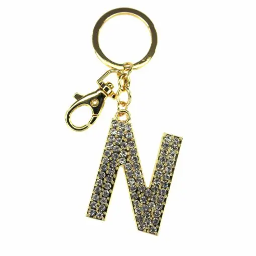 Tinka Nyckelring med Karbinhake Bokstav med Bling - Bild 15