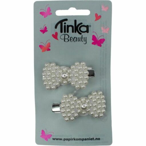 Tinka Hårklämma 2-pack Pärlor Rosett