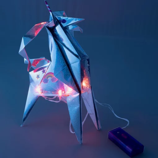 4M DIY-Byggsats Origami Enhörning med Belysning
