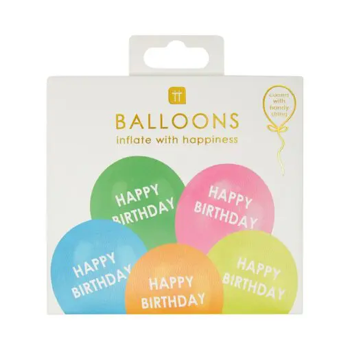 Talking Tables Ballonger 5-pack Flerfärgade Happy Birthday