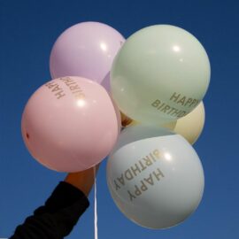 Talking Tables Ballonger 5-pack Happy Birthday Pastell