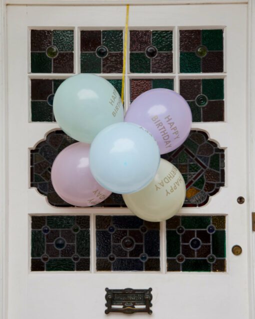 Talking Tables Ballonger 5-pack Happy Birthday Pastell