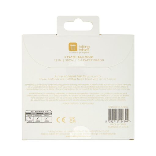 Talking Tables Ballonger 5-pack Happy Birthday Pastell