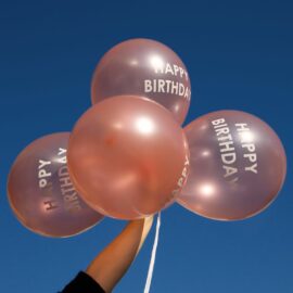 Talking Tables Ballonger 5-pack Happy Birthday Rosa Guld