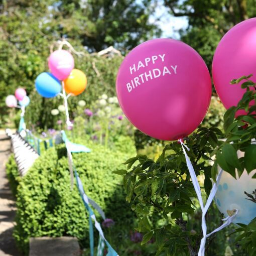 Talking Tables Ballonger 5-pack Happy Birthday Rosa Konfetti
