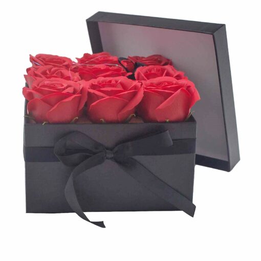 Tvålblommor Röda Rosboxen Kvadrat