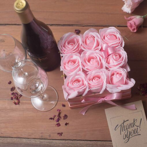 Tvålblommor Rosa Rosboxen Kvadrat