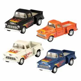 Leksaksbil i Metall Chevy Stepside with Flames 132 12 cm