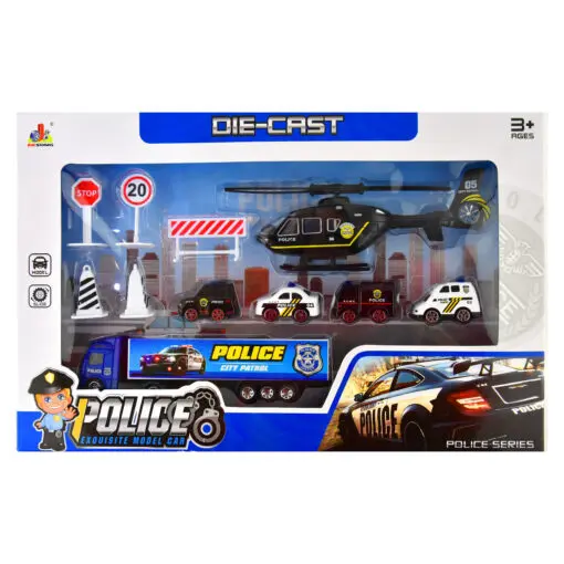 Leksaksfordon Polis Utryckningsfordon Die Cast 11 delar