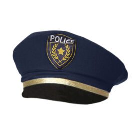 5-delat Set Polisman Blå Jacka, Keps, Handklovar, Walkie Talkie, Bricka (7)