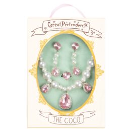Smyckesset 4-delar Halsband, Ring & Clipsörhängen RosaPärlemor- the Coco