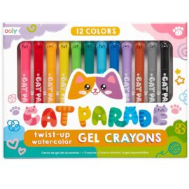 12-pack Vattenlösliga Gelkritor för Våta och Torra Tekniker - Twist-up Cat Parade