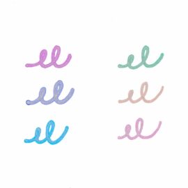 6-pack Pennor i Silvermetallic med Kontur-effekt i Tusch - Silver Linings Outline Markers