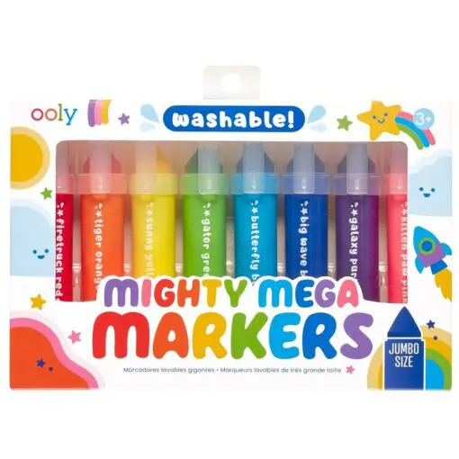 8-pack Tuschpennor med Barnvänligt Grep - Mighty Mega Markers