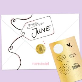TOPModel Handlettering Brevpapper i box FLOWER BERRY