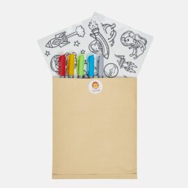 Aktivitets Kit Flyttbara Väggdekaler + 5 Tuschpennor - Space Animals