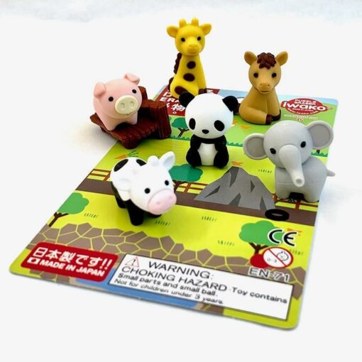 IWAKO 7-pack Japanskt Pusselsudd Zoo