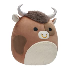 Squishmallows Official Kellytoy Tjur Shep the Brown Spotted Bull 30 cm