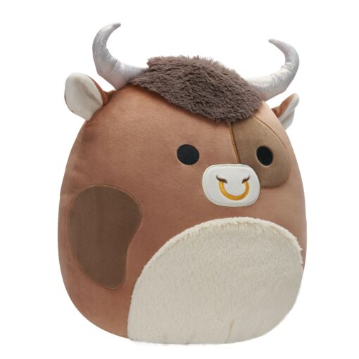 Squishmallows Official Kellytoy Tjur Shep the Brown Spotted Bull 30 cm