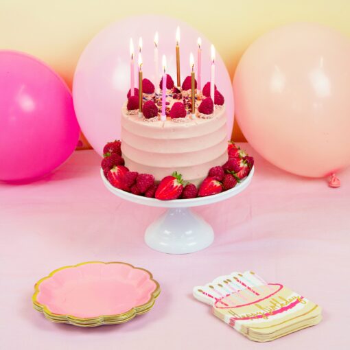 Servetter 12-pack Happy Birthday Rose Cake Shaped 33x33 cm