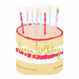Servetter 12-pack Happy Birthday Rose Cake Shaped 33x33 cm