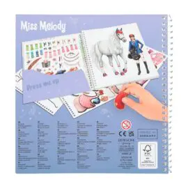 Miss Melody Spiralbunden Designbok Dress Me Up Styla med Stickers