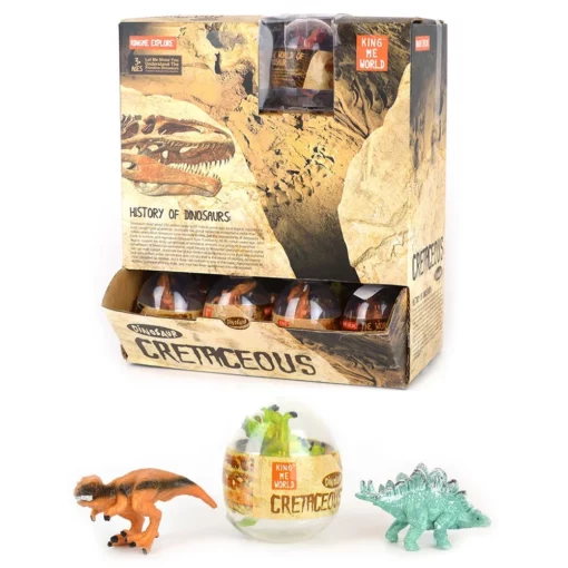 Ur kapseln kommer en mäktig dinosaurie