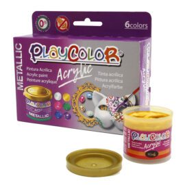PlayColor 6-pack Målarfärg Acrylic Metallic 6x40ml