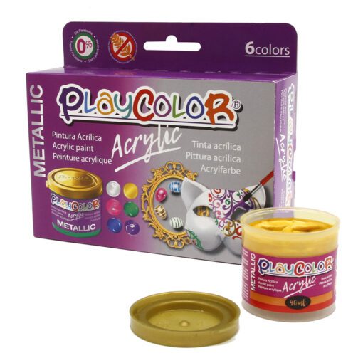 PlayColor 6-pack Målarfärg Acrylic Metallic 6x40ml
