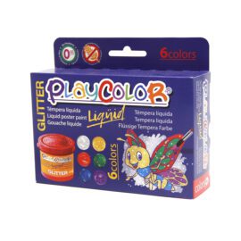 PlayColor 6-pack Målarfärg Liquid Glitter 6x40 ml
