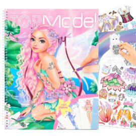 TOPModel Fantasy Spiralbunden Målarbok Styla med Stickers