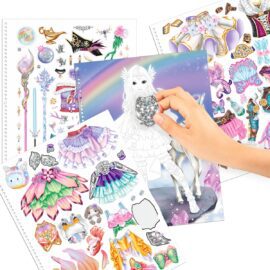 TOPModel Fantasy Spiralbunden Målarbok Styla med Stickers