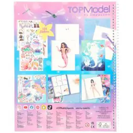 TOPModel Fantasy Spiralbunden Målarbok Styla med Stickers