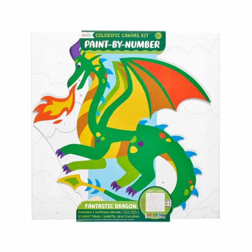 Colorific canvas paint by number kit – fantastic dragon