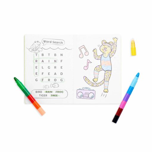 Aktivitets Kit Jungle Friends inkl. Kritor - Färglägg och Dekorera med Stickers (4)