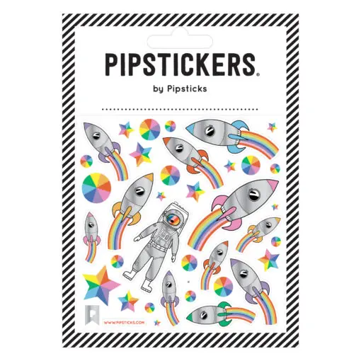 PIPSTICKERS Klistermärken Houston... We Have A Rainbow med Holografisk Silverfolie
