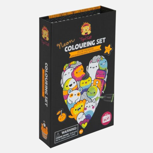 Tiger Tribe Målarbokset med Stickers & Pennor - Neon Colouring Set- Glow Friends - Bild 2