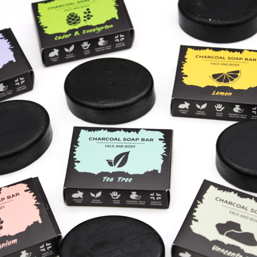 Ancient Wisdom Vegan Handgjord Charcoal Tvål - Eucalyptus & Cedarwood - Bild 4