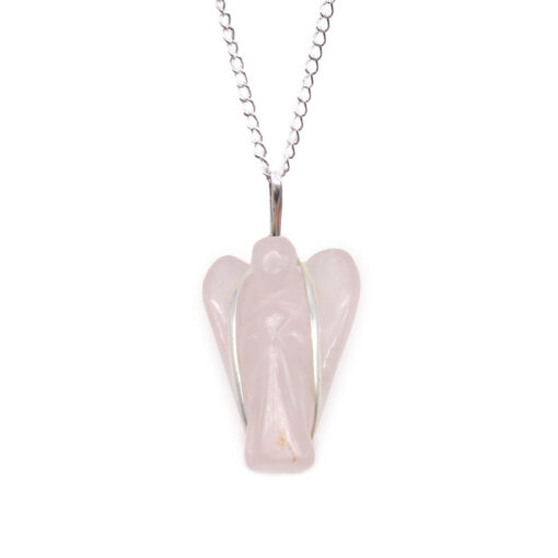 Kristaller Guardian Angel Pendant - Rose Quartz