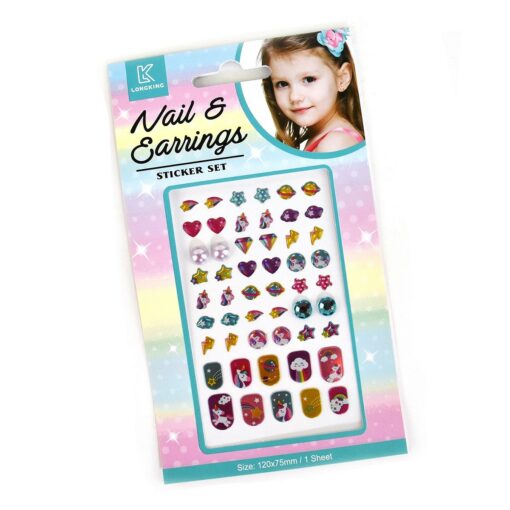 Klisterörhängen och Nagelstickers - Enhörningar och Vänner 52-pack