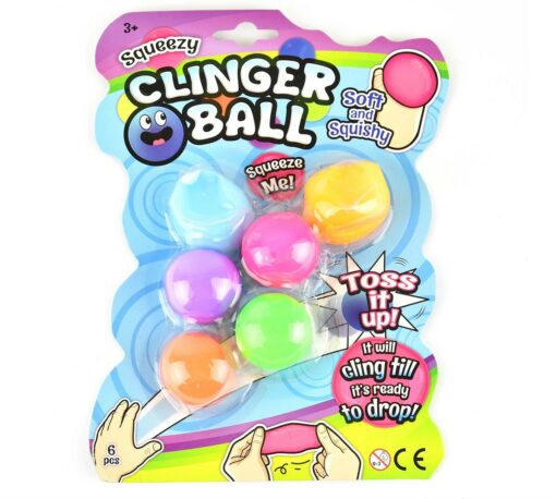 Sticky Wall  Balls Throw & Squeeze Ball 6pcs- 4c