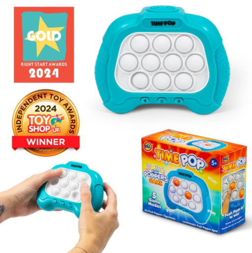 Time Pop Light Up Push Popper Game Blue